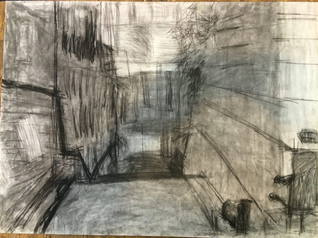 Black & White wall – alley – 1990